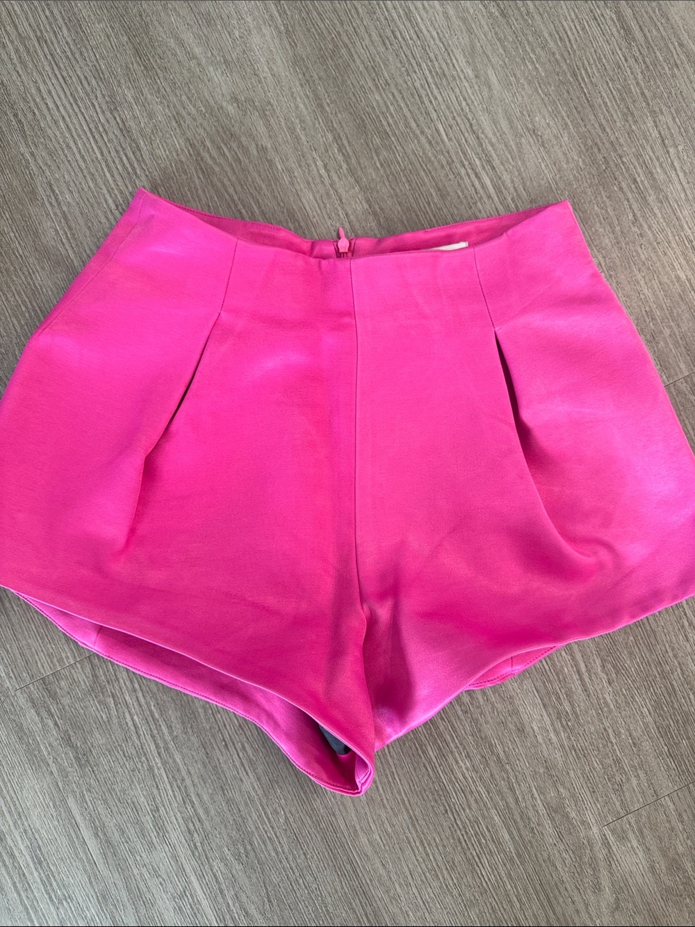 Zara Bright Pink High-Waist Tailored Shorts